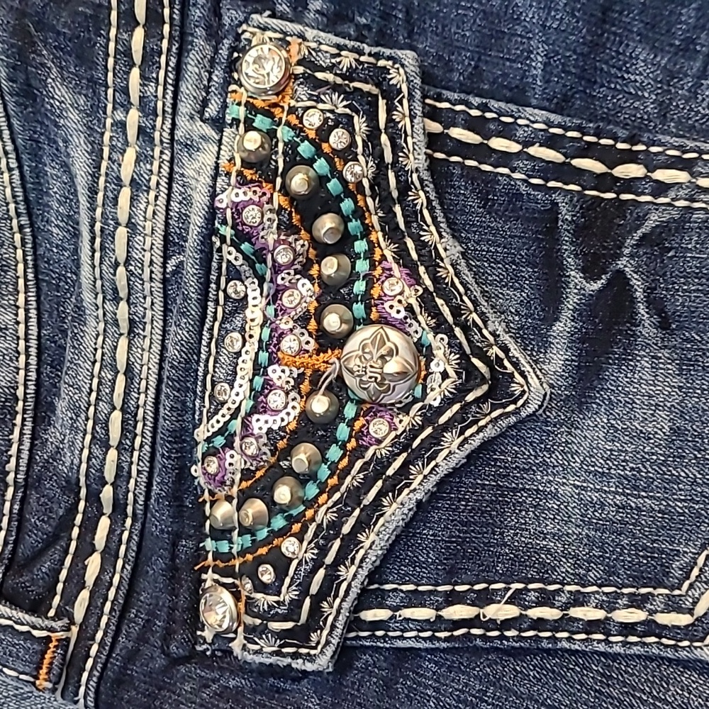 BOHO Miss Me Jeans Cute Pocket Details! Size 25 ♦♦♦ - Picture 7 of 9